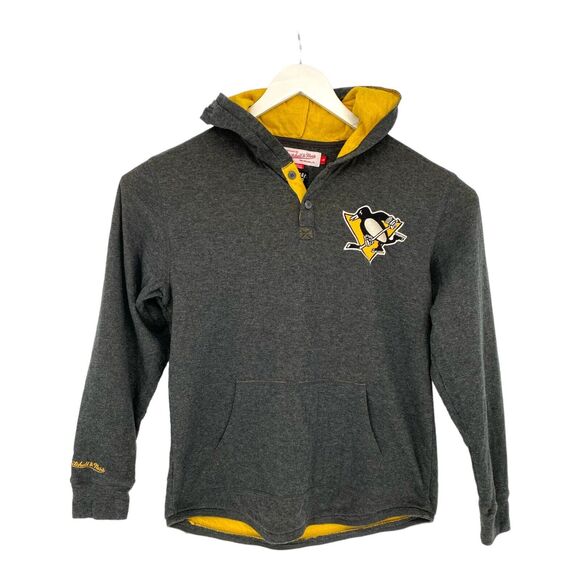 Mitchell & Ness Tops - Mitchell & Ness Mens Gray NHL Pittsburg Penguins Hoodie Size L‎ Large